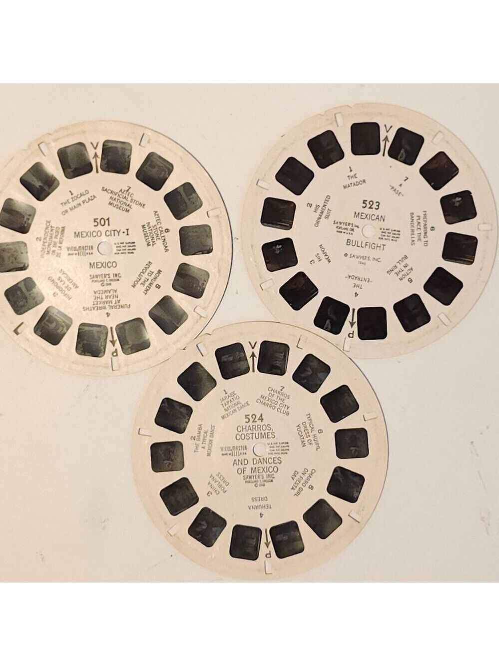 FUN Vintage Mexico View Master Reels Lot of Three Mexico City - Bullfight -